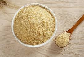 2️⃣ نمای نزدیک ژلاتین خالص در ظرف شیشهای برای ژله و چیزکیک 🍰💎